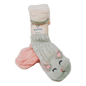 NWT Jane and Bleecker 2 Pair Slipper Socks